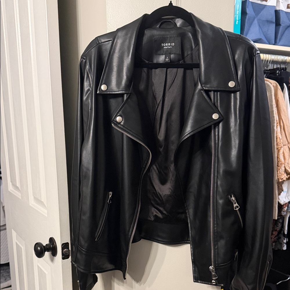 Torrid Women's Black Leather Biker Jacket